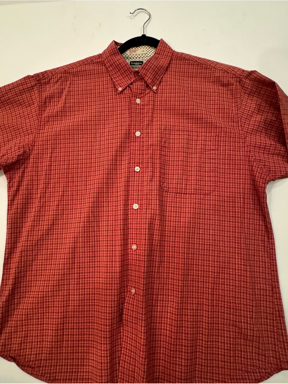 Haggar Red Checked Button-Down Shirt